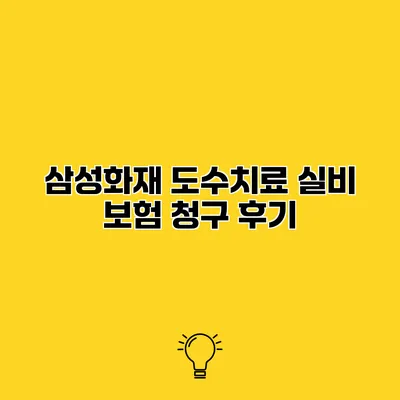 삼성화재 도수치료 실비 보험 청구 후기
