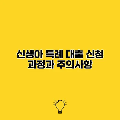 신생아 특례 대출 신청 과정과 주의사항