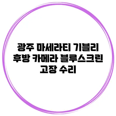 광주 마세라티 기블리 후방 카메라 블루스크린 고장 수리